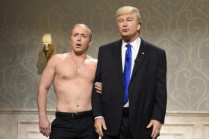 Beck Bennett as Vladimir Putin and Alec Baldwin as Donald Trump