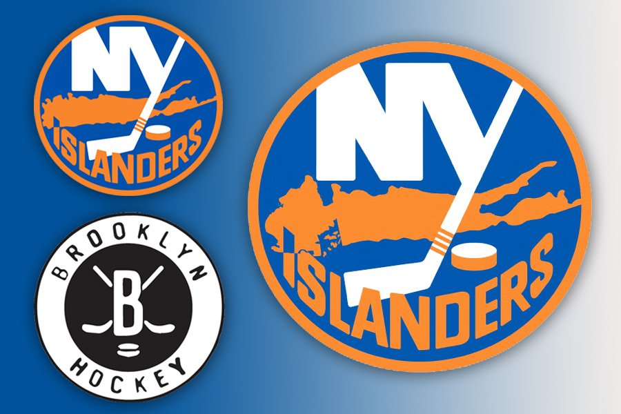 The New York Islanders logo as it is, as it should be and as we thought it might be, as Brooklyn Hockey