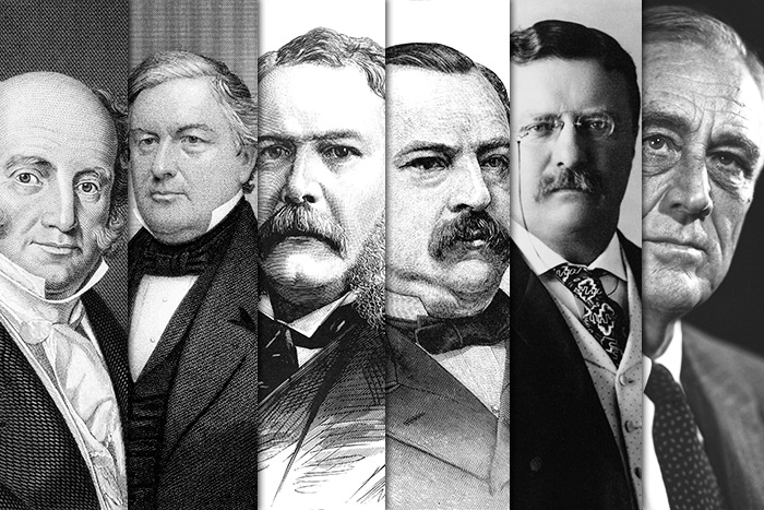 NY Presidents: Martin Van Buren, Millard Fillmore, Chester Arthur, Grover Cleveland, Theodore Roosevelt, FDR
