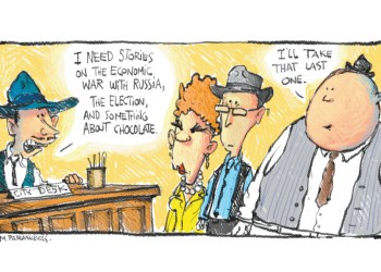 New York Times Cartoon by Mickey Paraskevas