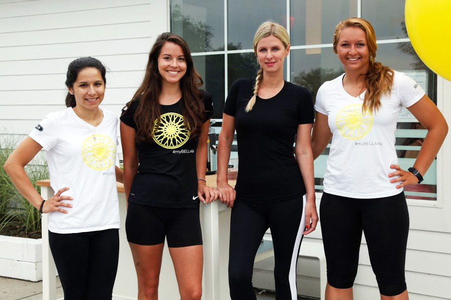 Nicky Hilton with the Bella crew at SoulCycle in Water Mill