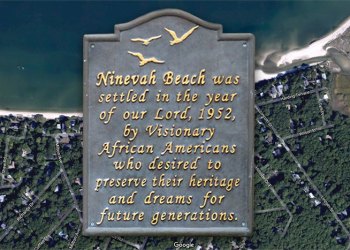 Ninevah Beach plaque, SANS in Sag Harbor