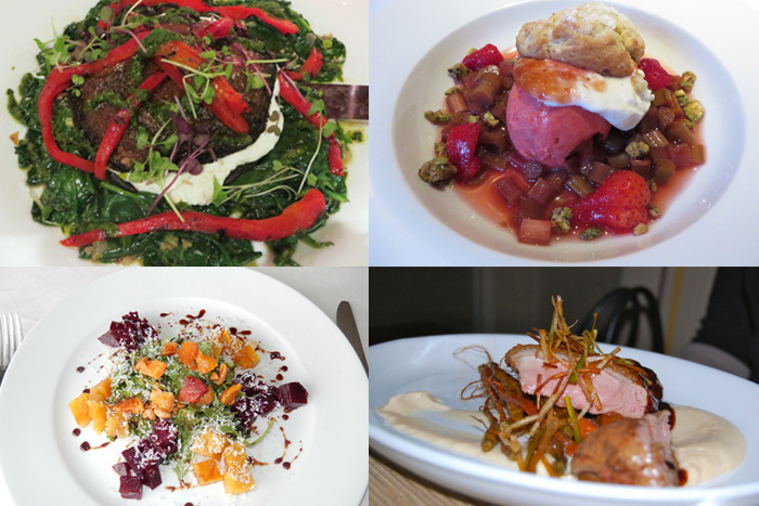 Food from (clockwise from top left): North Fork Table & Inn, noah's, Jedediah Hawkins Inn