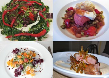 Food from (clockwise from top left): North Fork Table & Inn, noah's, Jedediah Hawkins Inn