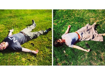 Oliver recreates Hilaria's Earth Day savasana