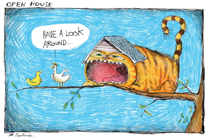 Open house cartoon by Mickey Paraskevas