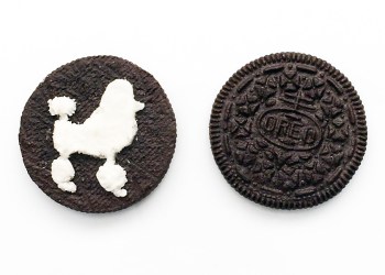 Poodle Oreo food art by Harley Langberg