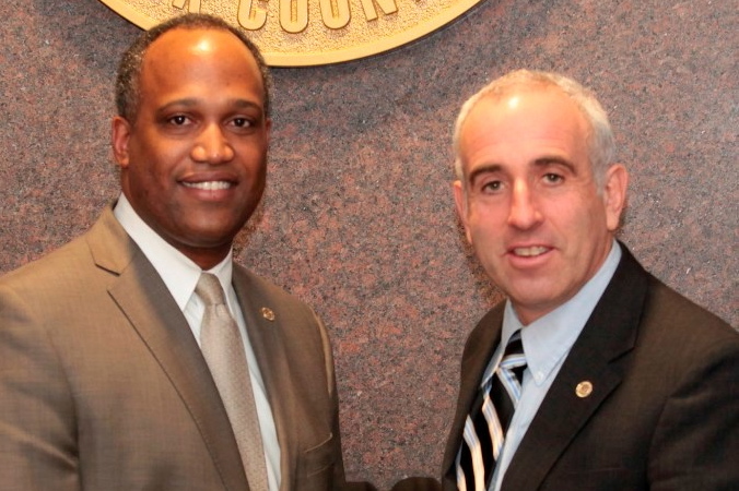 New Presiding Officer DuWayne Gregory with newDeputy Presiding Officer Jay Schneiderman.