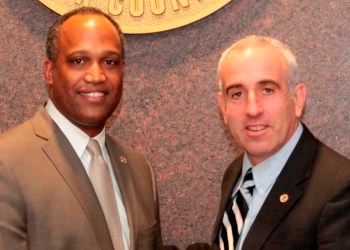New Presiding Officer DuWayne Gregory with newDeputy Presiding Officer Jay Schneiderman.