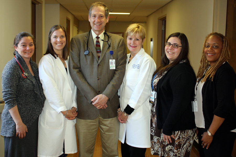 Lara Siska, MD; Amy Reich, RN; Howard Sklarek, MD; Jane Edelman, RN, OCN, CBCN, NC-BC; Megan Lomedico, LMSW; and Leslie Duroseau, Palliative Care Chaplain.