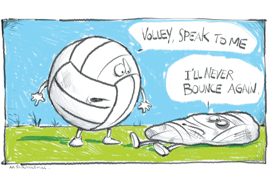 Mickey Paraskevas Volleyball Menace Cartoon
