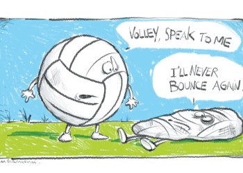 Mickey Paraskevas Volleyball Menace Cartoon