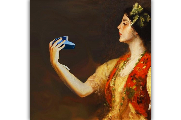 William Merritt Chase painting PhotoShopped by Parrish intern Ferry Foster