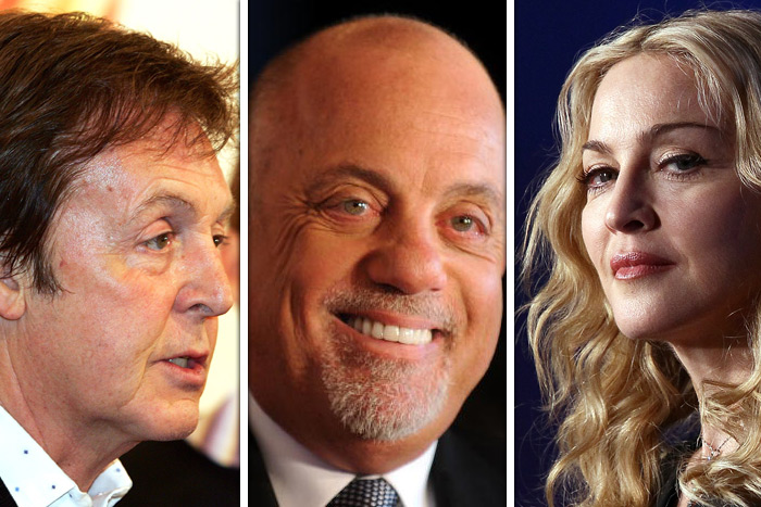 Paul McCartney, Billy Joel, Madonna