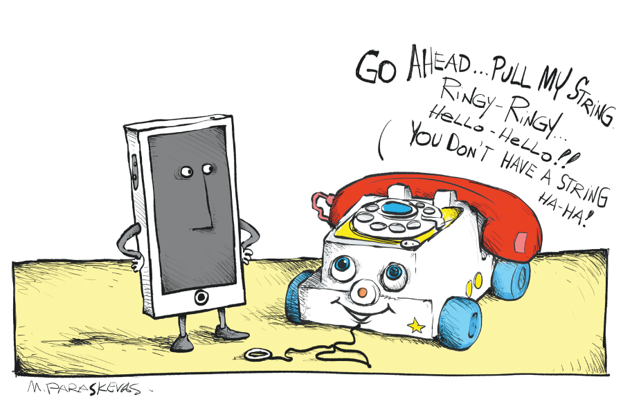 iPhone Cartoon By Mickey Paraskevas