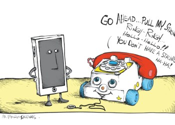 iPhone Cartoon By Mickey Paraskevas
