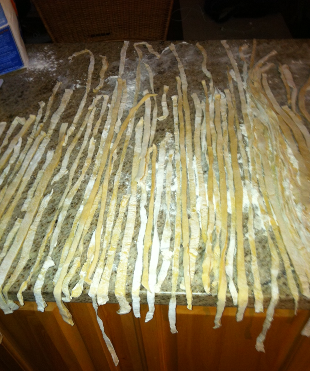 My homemade pasta drying in my house