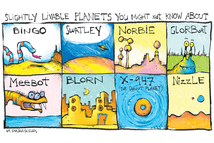 Planets Cartoon By Mickey Paraskevas