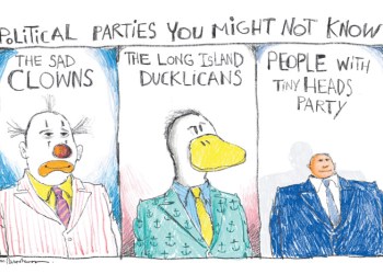 Political parties cartoon by Mickey Paraskevas
