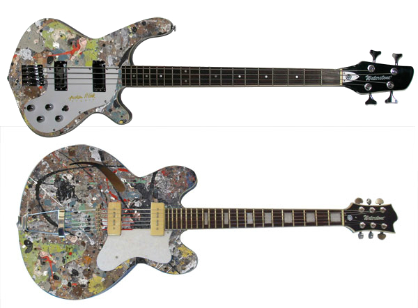 Jackson Pollock studio guitar and studio bass