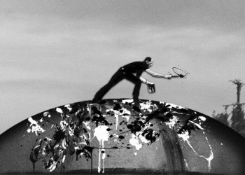 Jackson Pollock painting the East Hampton Gas Ball, Archive Photo