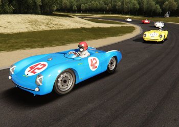Porsche 550 in a simulated Bridgehampton Race Circuit race