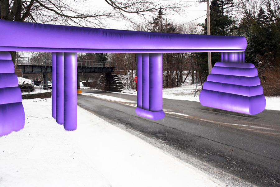 The newly installed soft bridge on North Main Street in Southampton