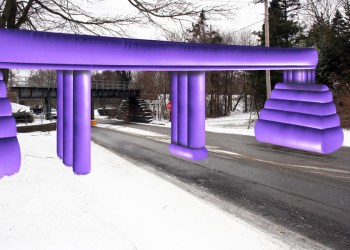 The newly installed soft bridge on North Main Street in Southampton