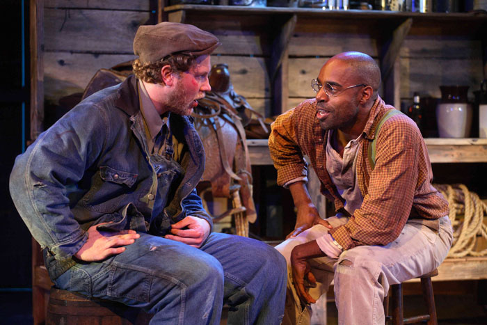 Preston Truman Boyd and Chauncy Thomas in Of Mice and Men.