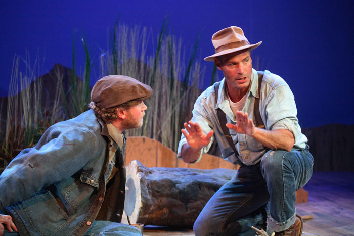 Preston Truman Boyd and Joe Pallister in Of Mice and Men at Bay Street Theater.