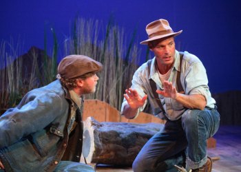 Preston Truman Boyd and Joe Pallister in Of Mice and Men at Bay Street Theater.