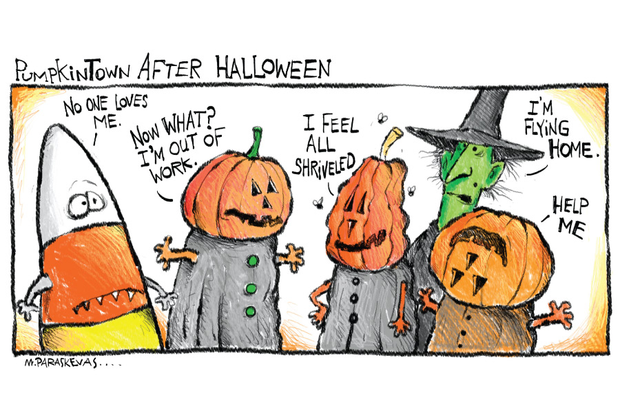 Pumpkintown Cartoon by Mickey Paraskevas