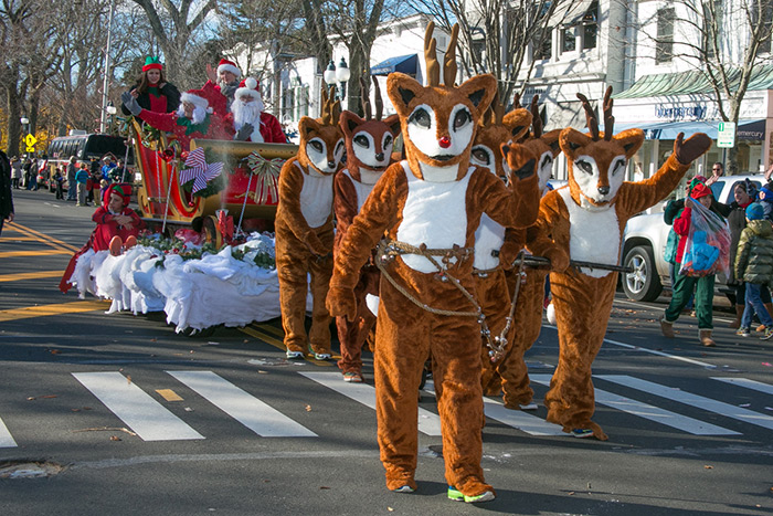 Rudolph leads Santa’s sleigh!