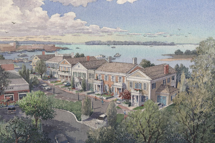 Greystone's proposed Sag Harbor condos. Michael McCann for Robert A.M. Stern Architects.