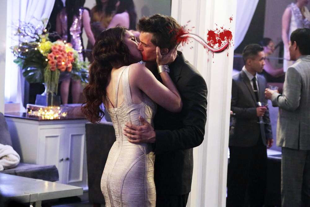 Victoria gives Pascal the tongue one last time on Revenge Season 3, Episode 20 Revolution