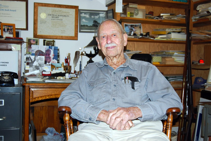 Richard G. Hendrickson in his office at his Bridgehampton home