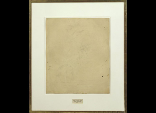 Robert Rauschenberg "Erased de Kooning Drawing,"1953