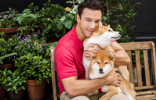 Rocco DiSpirito and his dogs