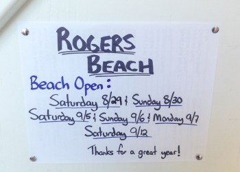 Rogers Beach is closed on weekdays for the remainder of the summer