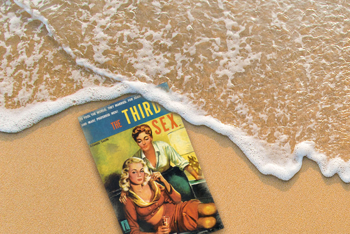 Romance novel on the beach