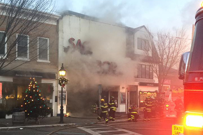 The Sag harbor Cinema went up in flames today
