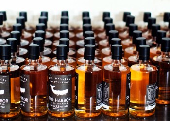 Sag Harbor Rum bottles prepped and ready for the May 1 delivery