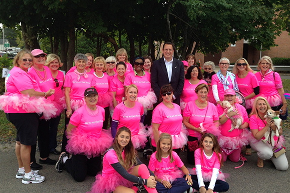 The Coalition for Women's Cancers and Southampton Town Councilman Chris Nuzzi at the San Gennaro Feast of the Hamptons.