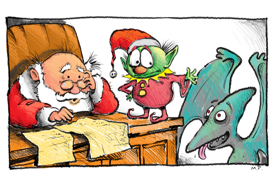 Santa cartoon By Mickey Paraskevas