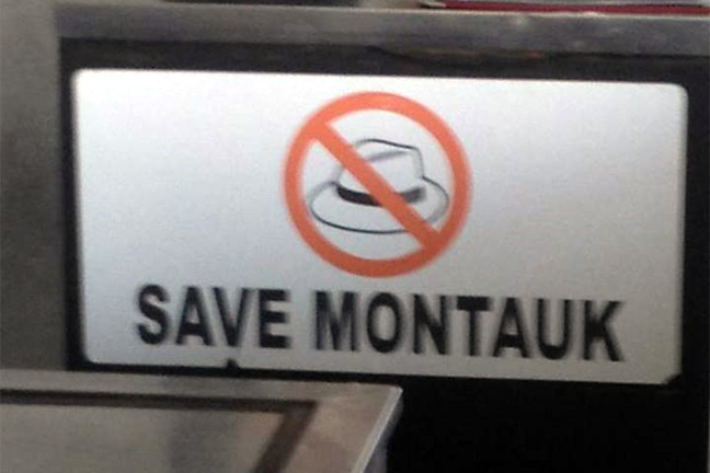 Save Montauk Hat Sign