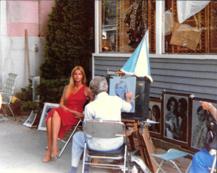 Mike Pedano is offering $25 to whomever can identify the artist and the model in this photo.