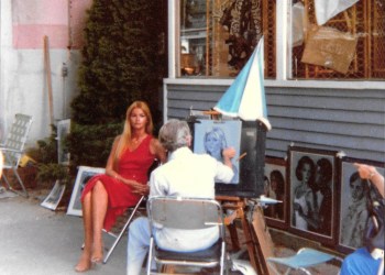 Mike Pedano is offering $25 to whomever can identify the artist and the model in this photo.