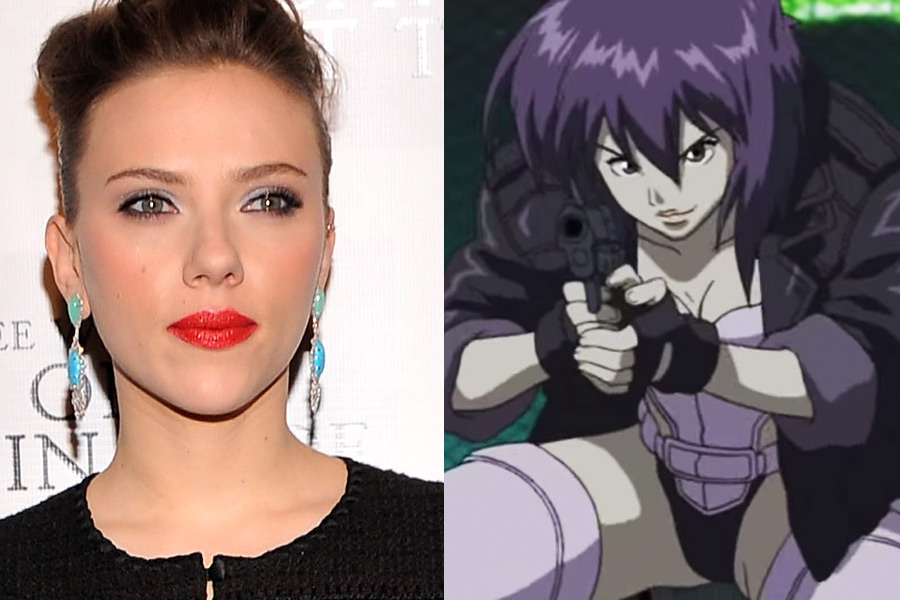 Scarlett Johansson will play the Major (right) in a live action adaptation of Ghost in the Shell