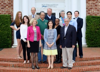 Emily Ciamaricone, President & CEO Robert Chaloner, Board chair the Rev. Peter Larsen, Carol Ahlers, Delores Zebrowski, Kevin Edgar, Fabienne Tavernier, board member the Rev. Michael Smith, Joshaya Trotman, John Sales, Robert Holmes Scholarship presenter Margretta Anderson, presenter Robert Holmes, Director of Human Resources Vivian Lee, board member and Stephen H. Shapoff.