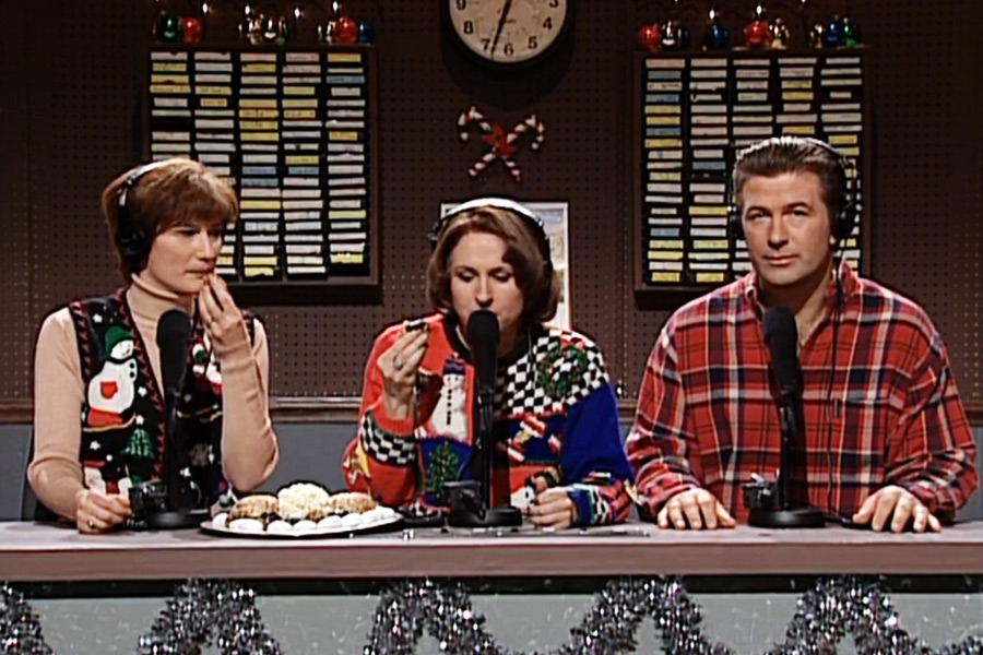 Ana Gasteyer, Molly Shannon and Alec Baldwin in their famous "Schweddy Balls" sketch from Saturday Night Live Season 24, 1998